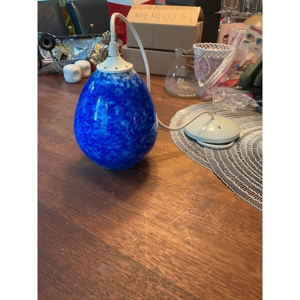 Hand blown Blue Glass Lamp